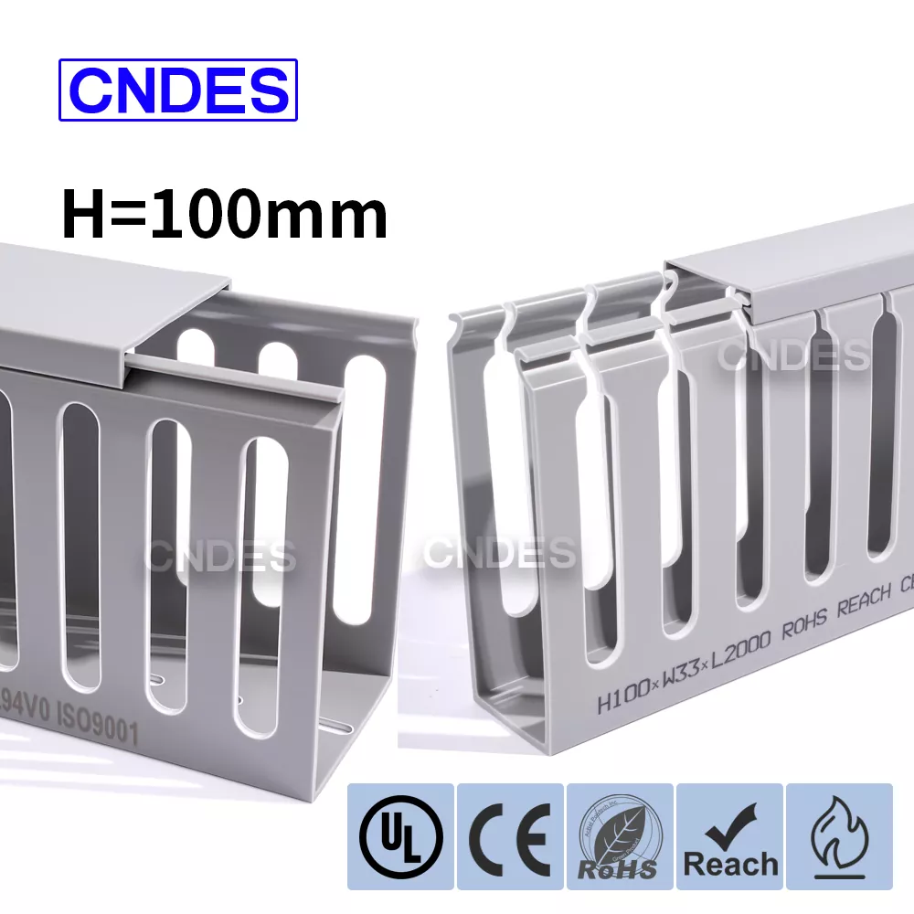 Conduit de câblage de boîtier en PVC à fente ouverte de 100 mm de hauteur