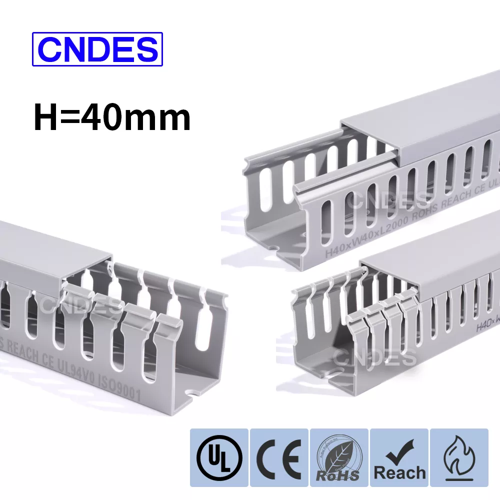 Conduit de chemin de câbles en PVC fendu de 40 mm de hauteur