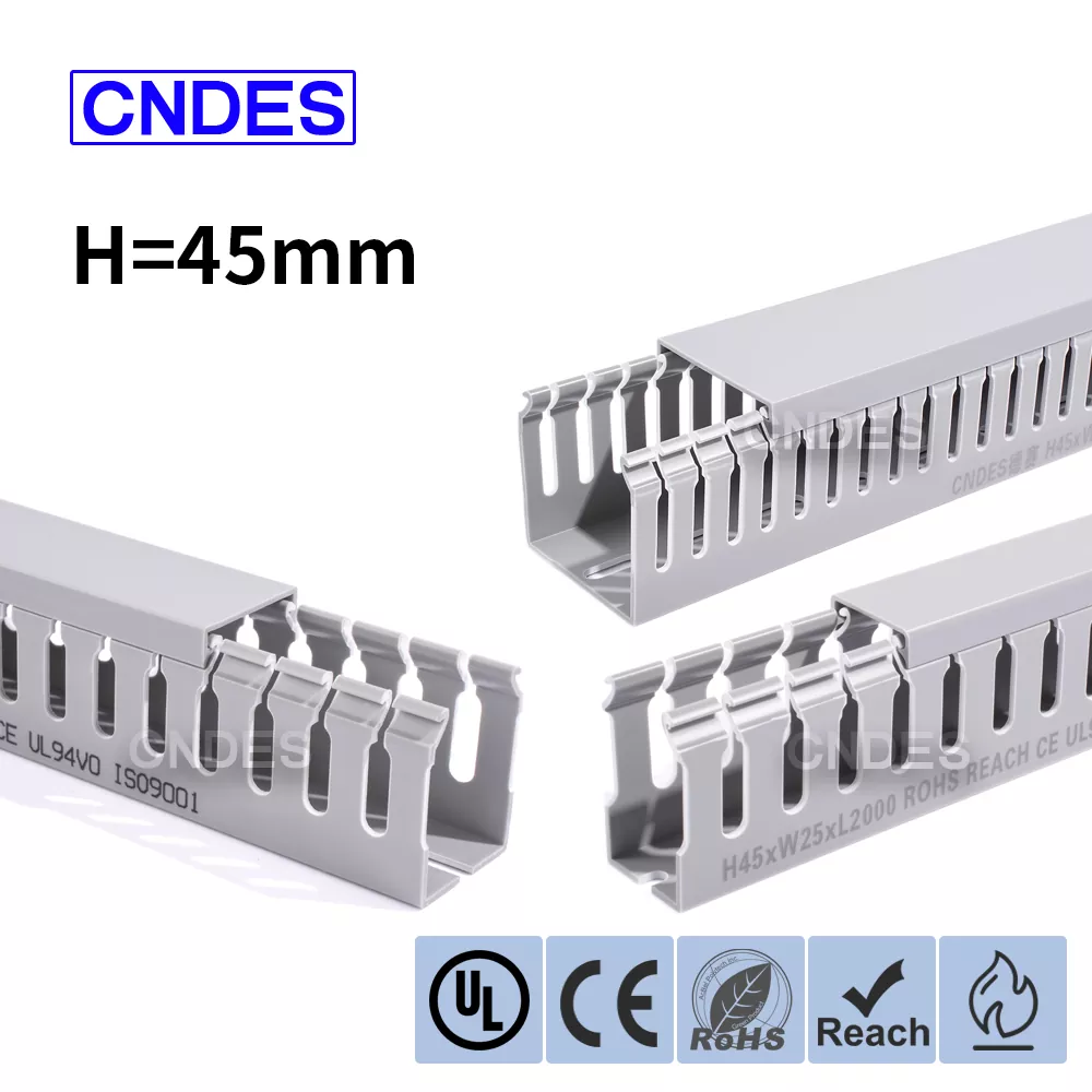 Conduit de couverture de fil en PVC fendu de 45 mm de hauteur