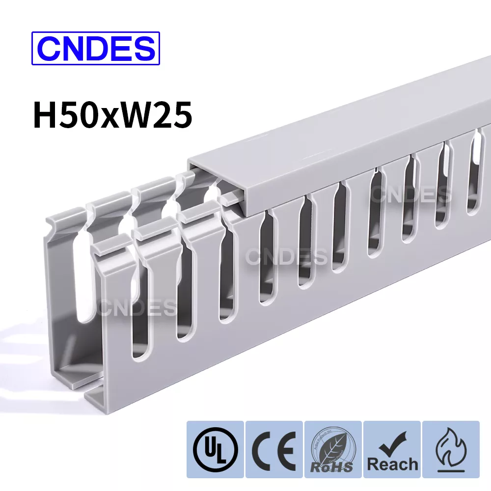 Conduit d'armoire électrique en PVC fendu de 50 × 25 mm