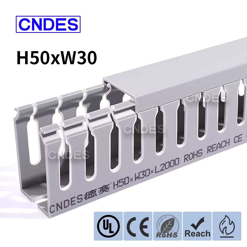 Conduit d'organisation de câbles en PVC à fente 50 × 30