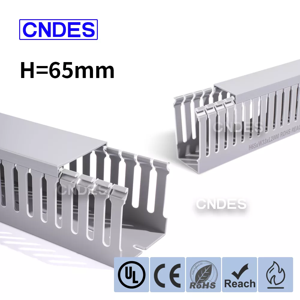 Conduit de câblage industriel en PVC encoché par hauteur de 65 mm