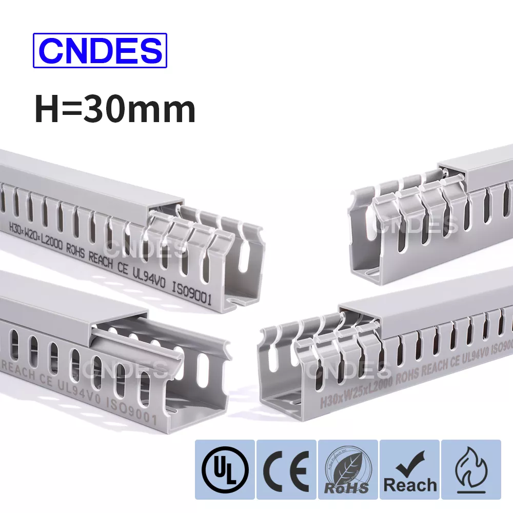 Conduit de gestion des câbles en PVC à fente de 30 mm de hauteur